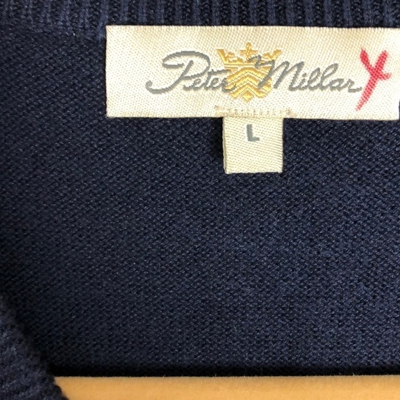 Peter Millar Sweater Vest Silk/Cotton Blend Navy L - Picture 2 of 6